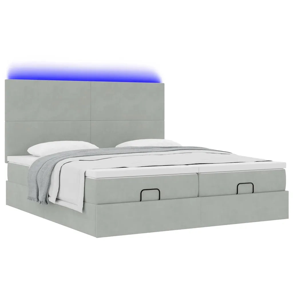 Struttura Letto Pouf con Materassi 180x200 cm Velluto 3314603