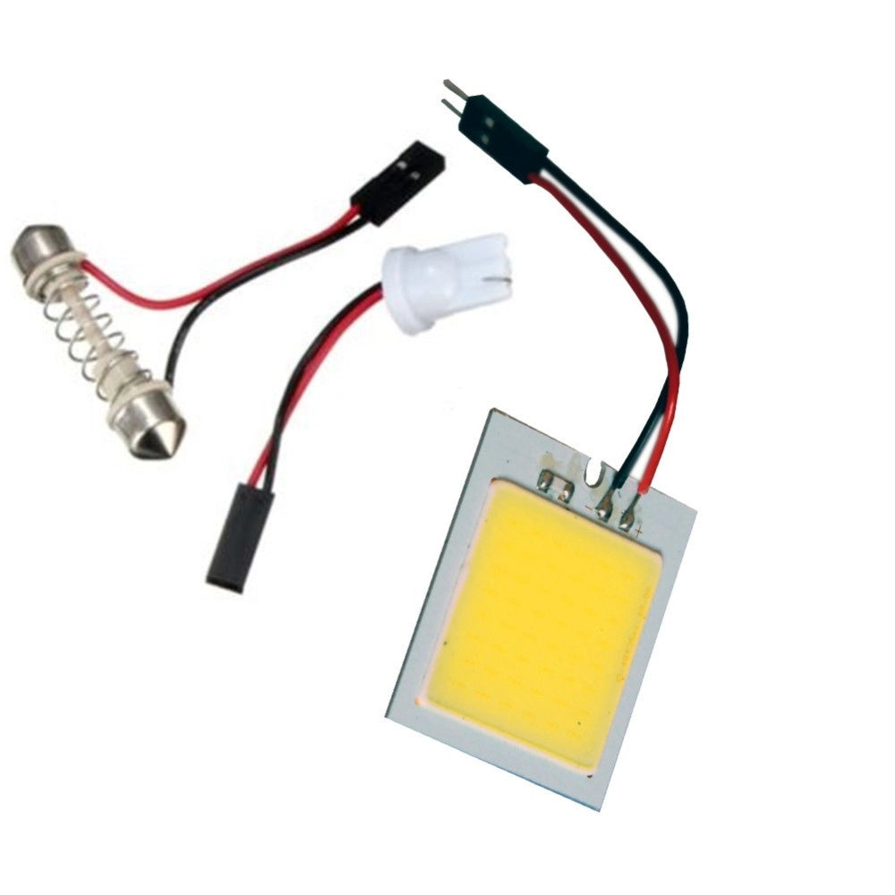 Trade Shop - Pannello Led Cob Chip Luce Cortesia Interno Auto Adattatore T10 -   48 Led