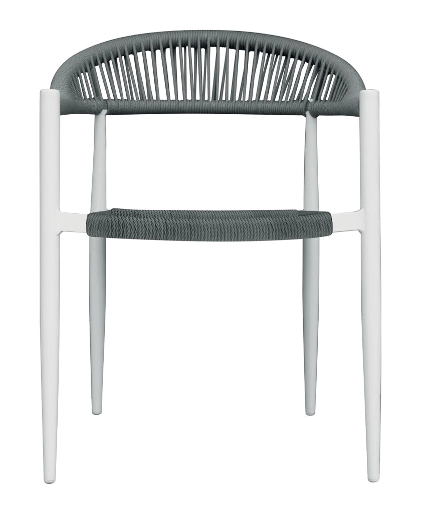 Poltrona Milano In Alluminio  Con Corda Sintetica  1 Pz Colore: Bianco/ Grigio