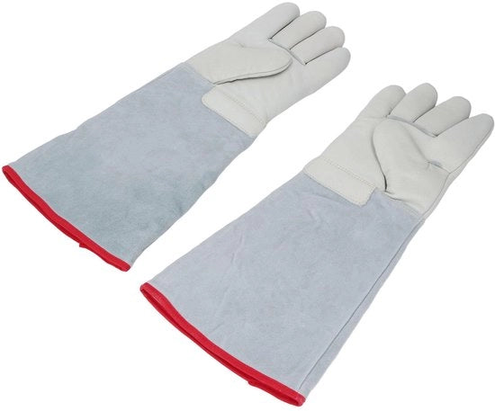 Manopole per gelo - 45 cm - Resistente al freddo - Pelle sintetica/polietilene - 3 strati - Per liquidi di azoto/di gas - Protezione abrasiva - Manopole per gelo