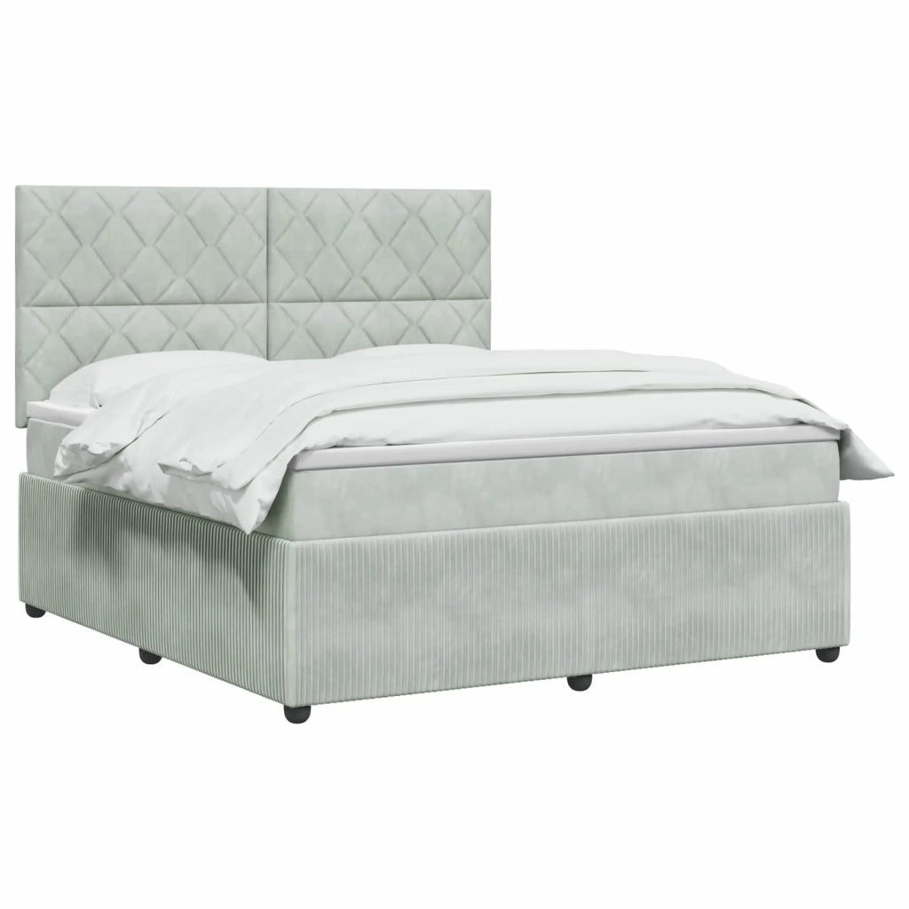 Letto box spring con materasso Grigio Chiaro 140 x 190 cm 3454607