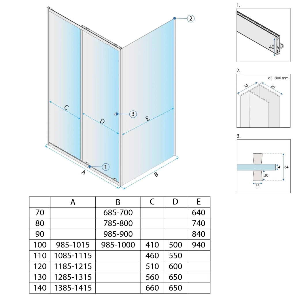 Cabina Doccia Rea Primo Slide 120x100 Chrome