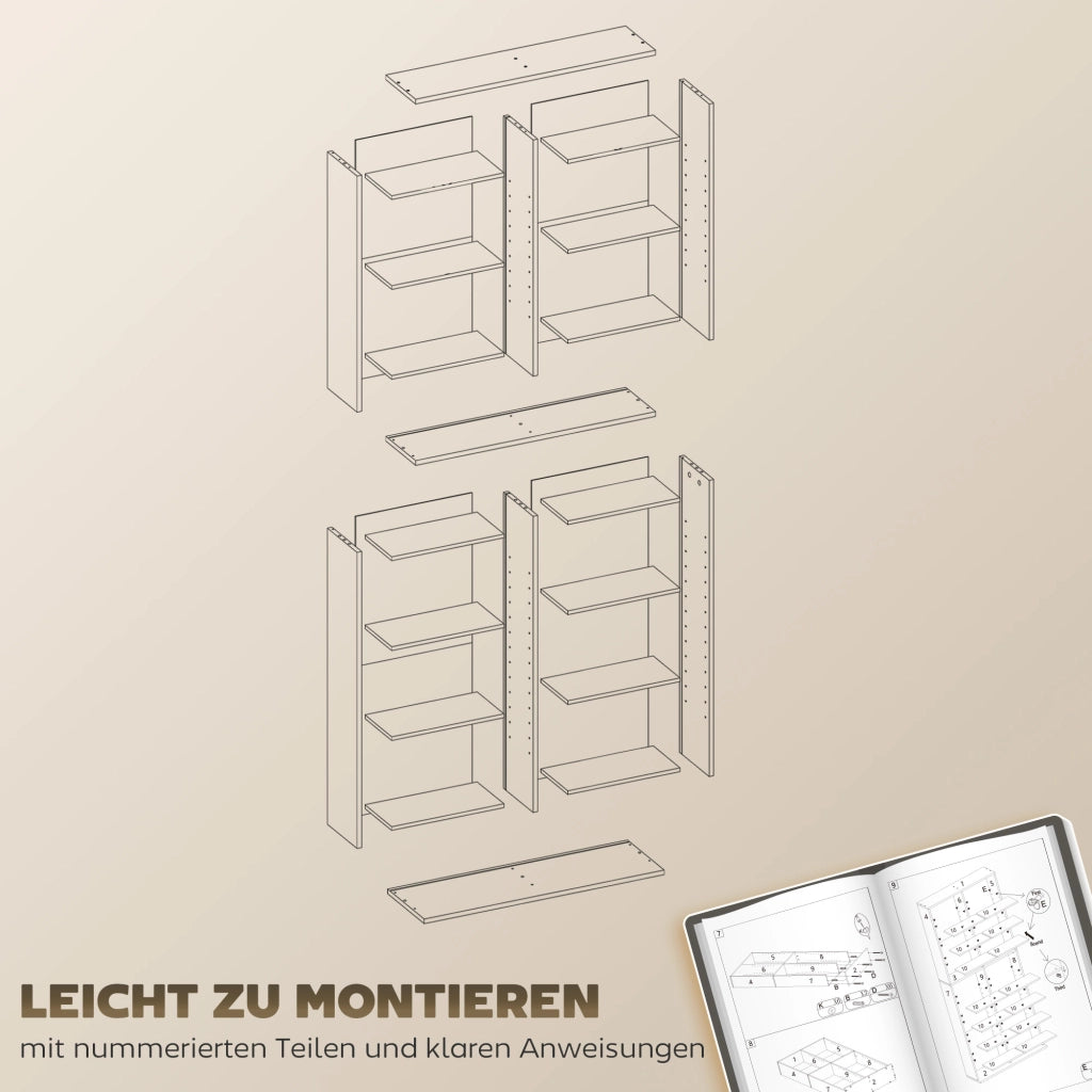 Libreria per CD e Blu-ray con 18 scomparti e 14 ripiani regolabili ¨C Minimal ¨C Nero