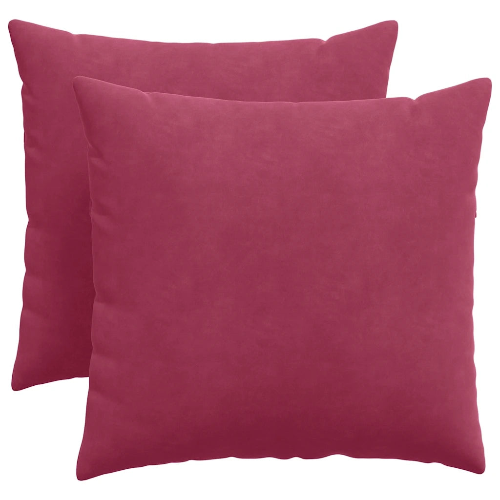 Cuscini da Divano 2 pz-Set di 2 Cuscini per Sofa Rosso Vino 50 x 50 cm Tessuto in Cords
