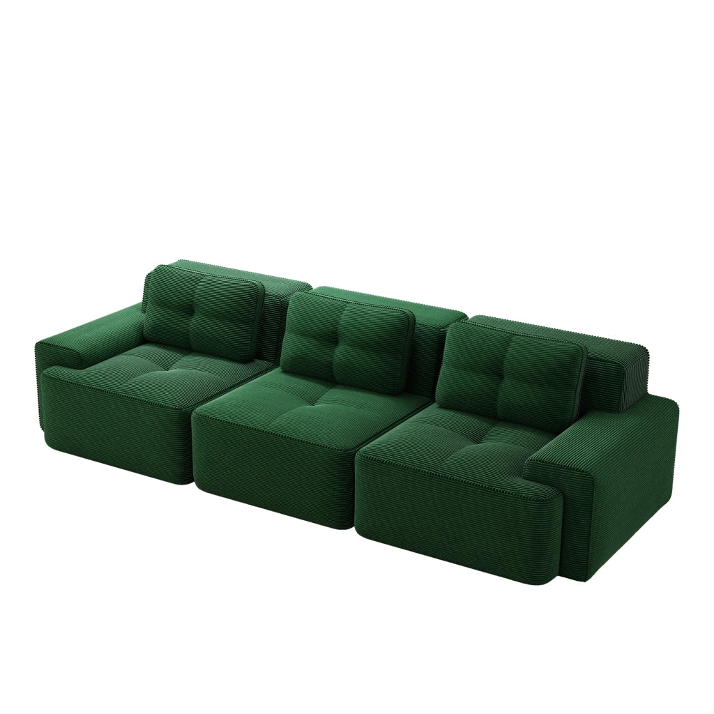 Cloud Modulsofa - Zephmum - 3-Sitzer, Gr¨¹n, Montagefrei