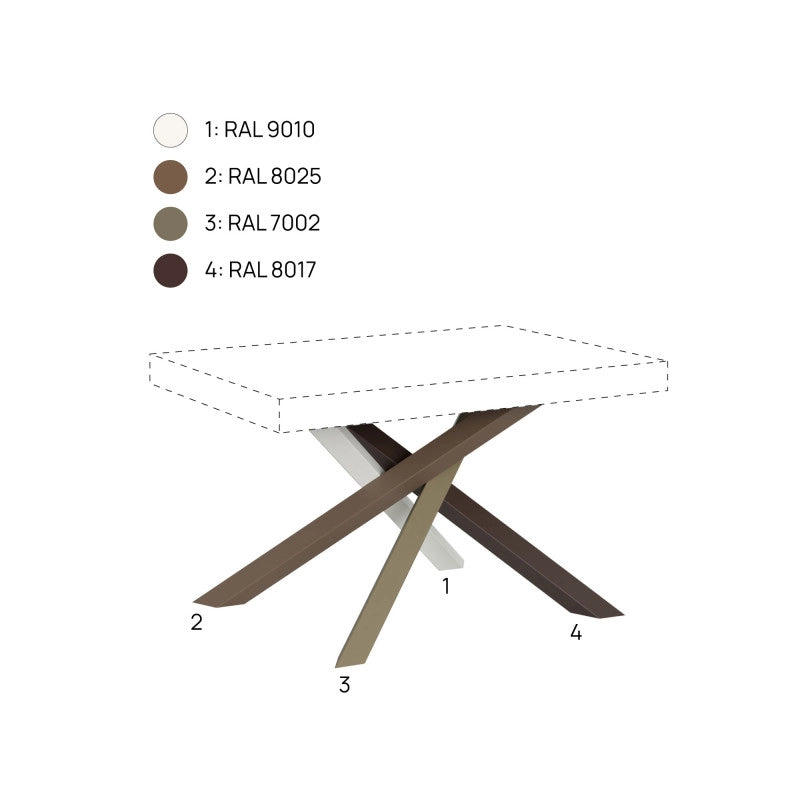 Tavolo allungabile 140/400x90 cm Volantis telaio Multicolore 4/C - Quercia Natura