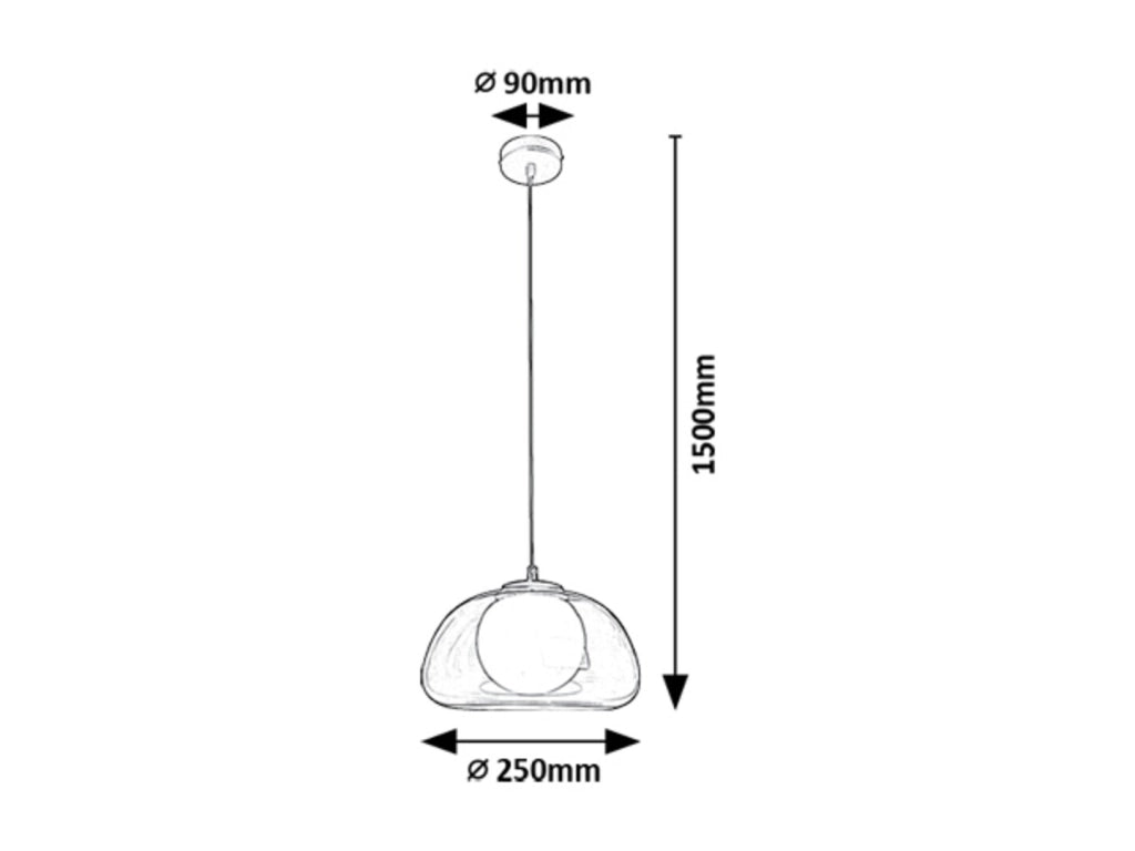 Lampada a sospensione Rabalux Elowen vetro ambra G9