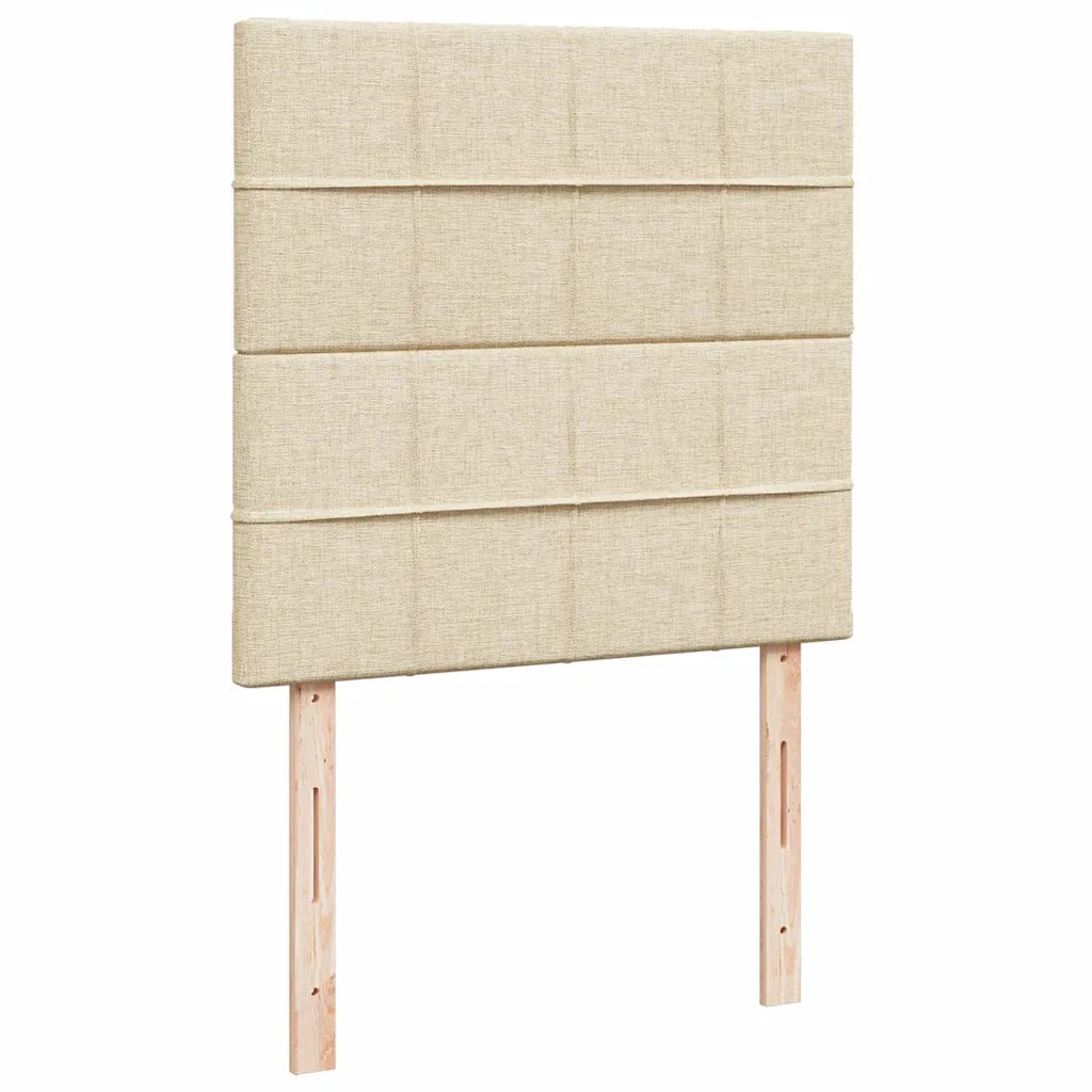 Struttura Letto Pouf con Materasso Crema 90x190 cm in Tessuto 3313973