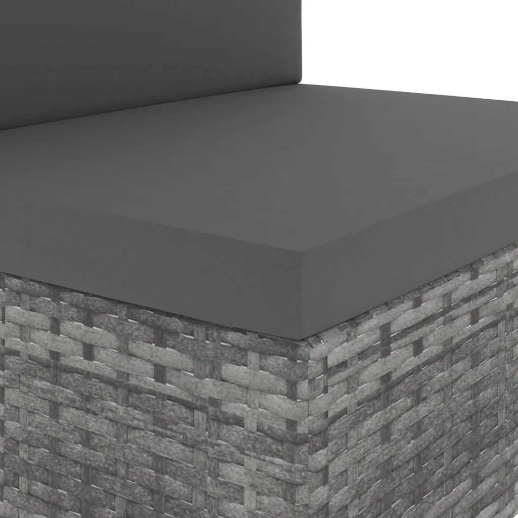 Set Divani da Giardino 10 pz in Polyrattan Grigio 3054610