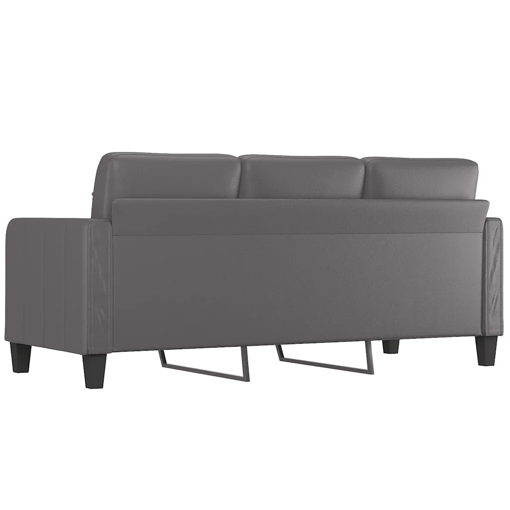 Divano a 3 Posti-Sofa 3 Posti Grigio 180 cm in Similpelle 763643