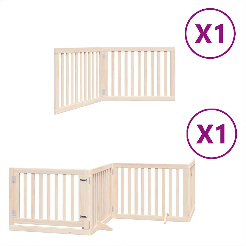Cancello per Cani Pieghevole 6 Pannelli 480 cm Legno di Pioppo 3155665