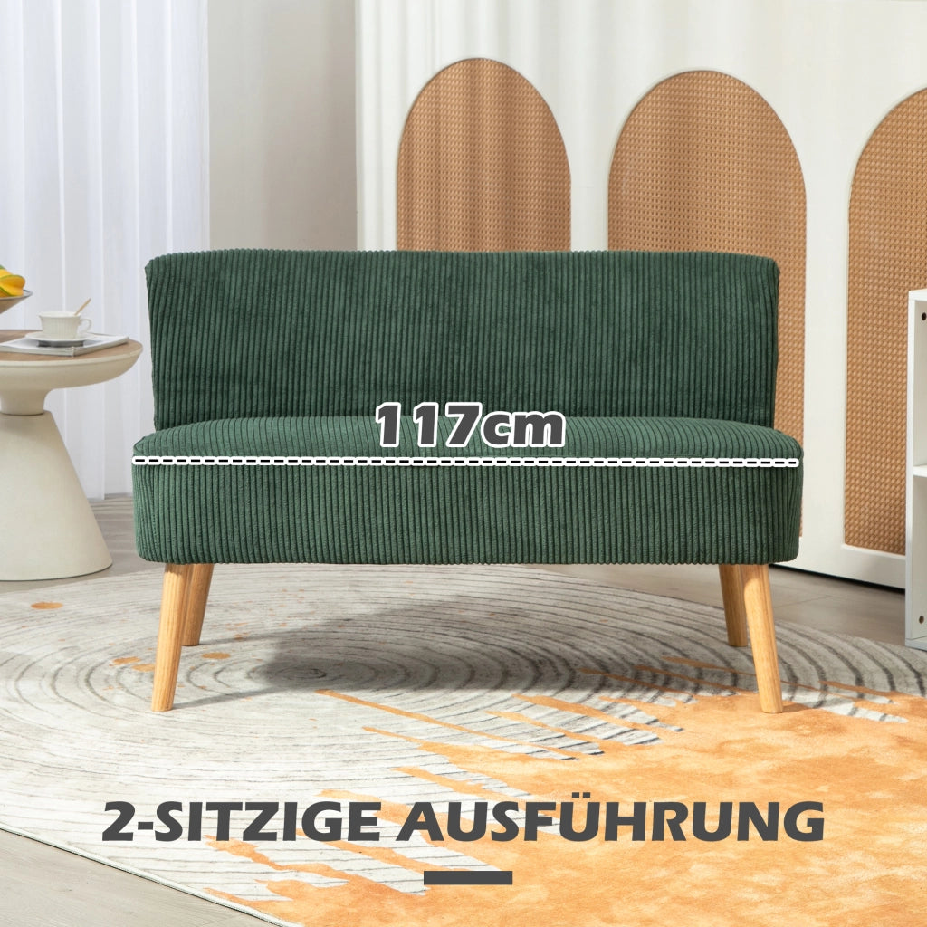 Divano 2 posti in velluto ¨C Xylo ¨C Verde 117x56,5x77 cm