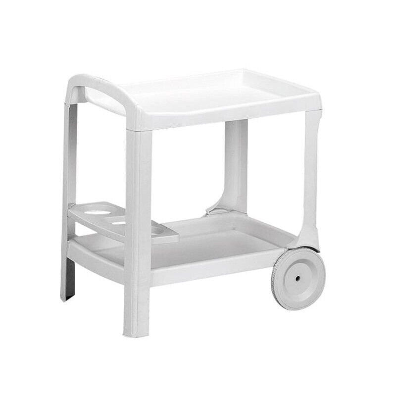 MAURY'S CARRELLO IN RESINA PORTA VIVANDE BOTTIGLIE ASTRO BIANCO 53 X 74 X 73 CM