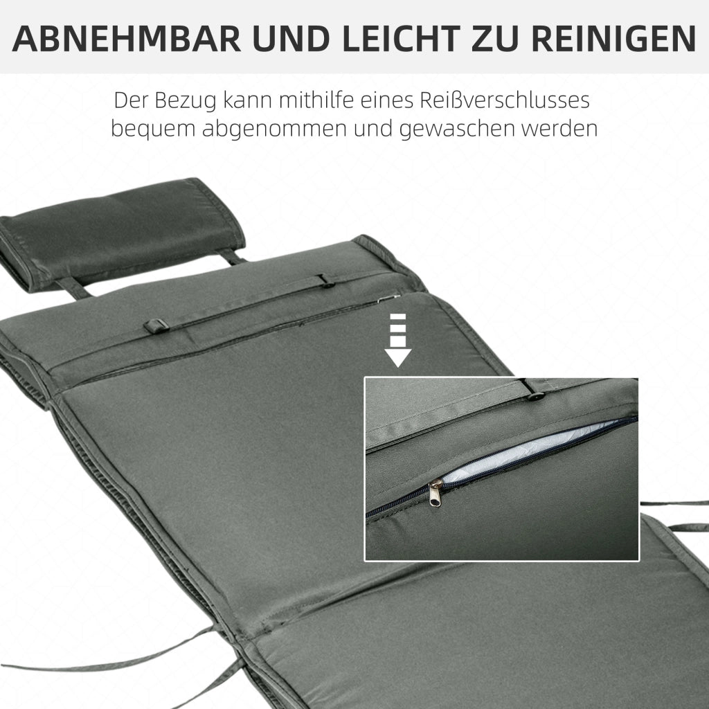 Cuscino per Lettino da Giardino ¨C Minimal ¨C Grigio 198x53x5 cm