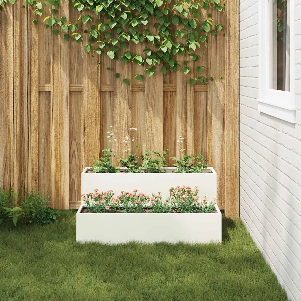 Vaso da giardino Bianco 100 x 60 x 45 cm 865870