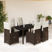 Set Bistrò da Giardino 7 pz con Cuscini in Polyrattan Marrone 3277067