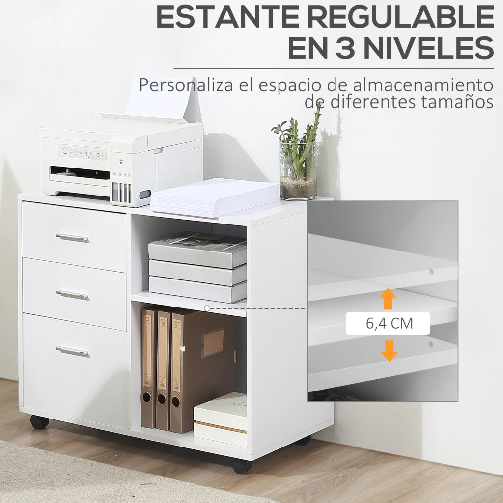 Scrivania con Cassetti e Ripiani ¨C Minimal ¨C Bianco 80x40x65 cm