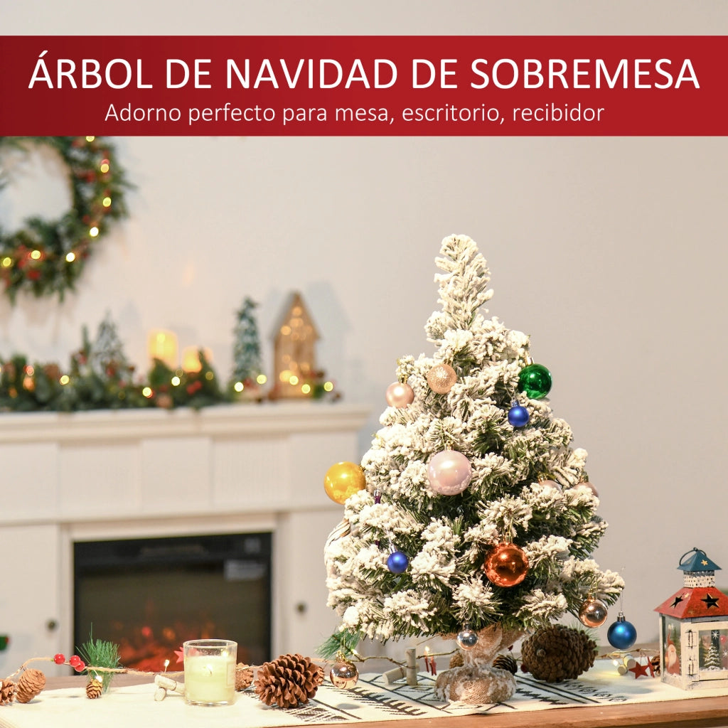 Albero di Natale Artificiale 60 cm ¨C Minimal ¨C Verde e Bianco ?32x60 cm