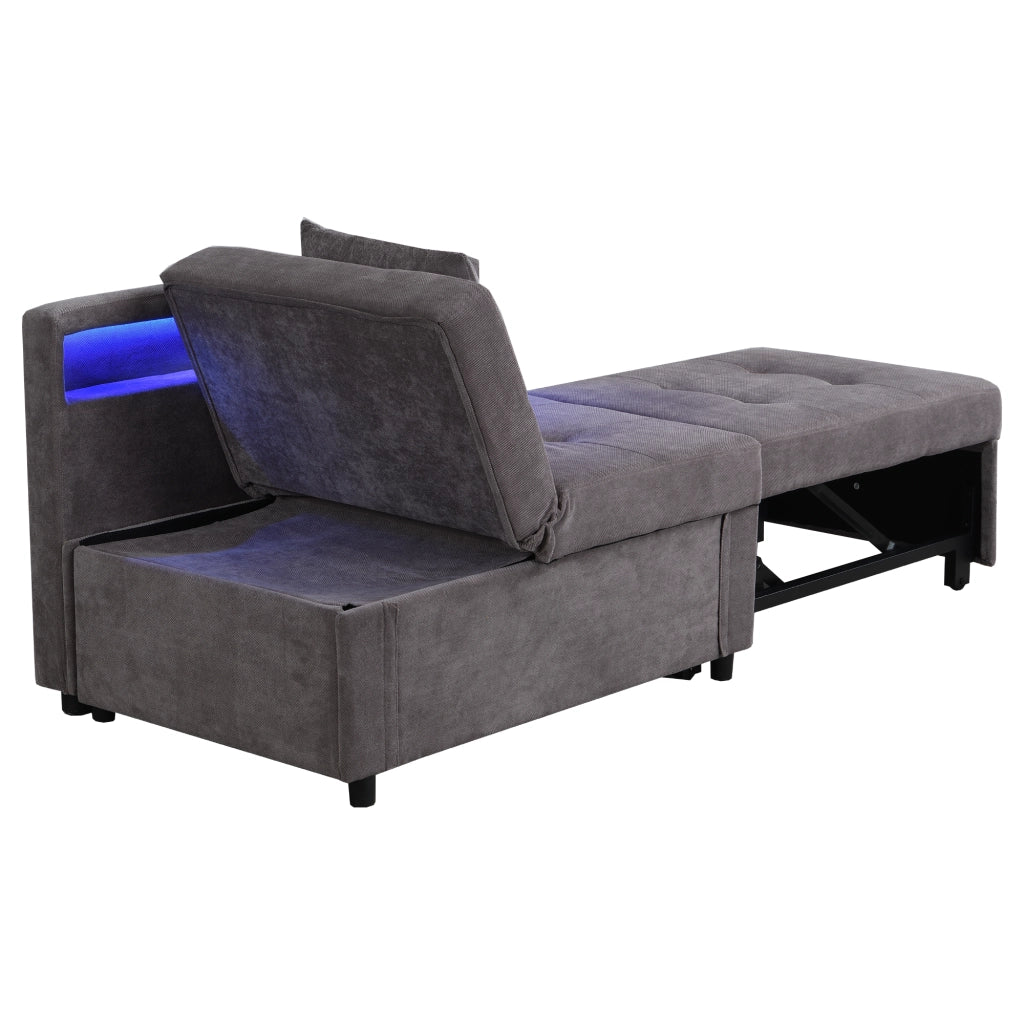 Divano letto 3 in 1 - Zephmum- Schienali LED e porte USB/Type-C