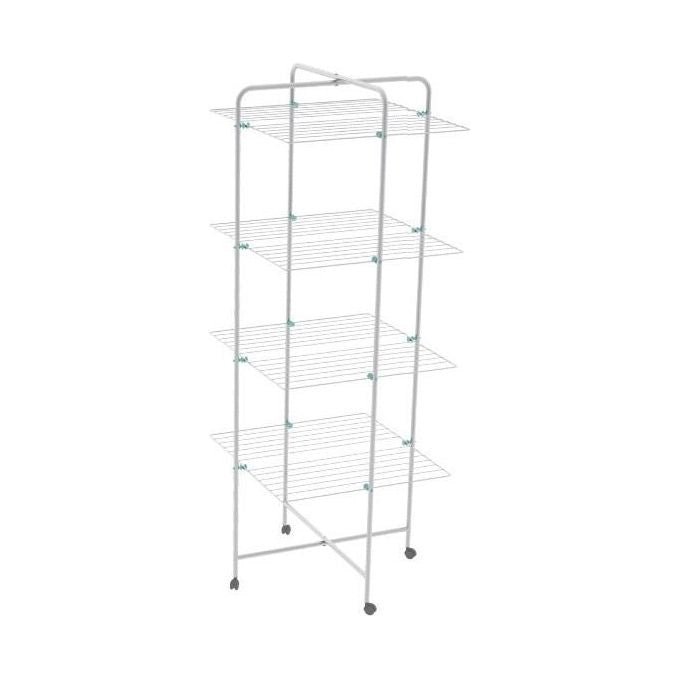 Colombo New Scal ST194-4 Icaro Stendibiancheria a Torre 40 m 4 Piani Acciaio Antiruggine con Ruote 4,6 Kg colore Grigio Turchese
