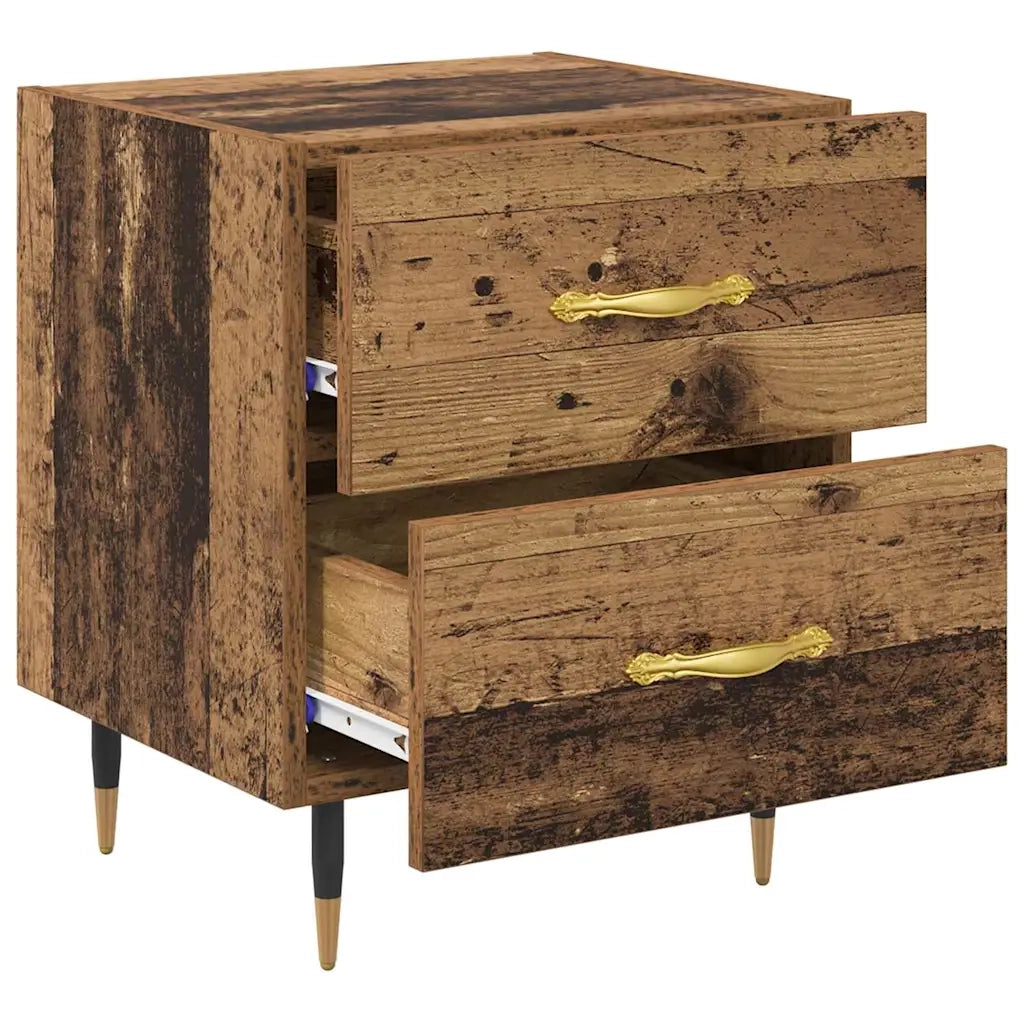 Set di 2 Comodini | Armadio da Notte | Mobiletto da notte Legno vecchio 40 x 35 x 47,5 cm