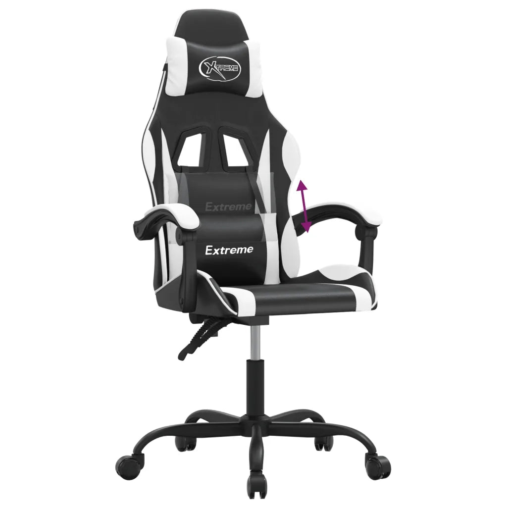 Sedia da Gaming Nero e Bianco in Similpelle 3143871