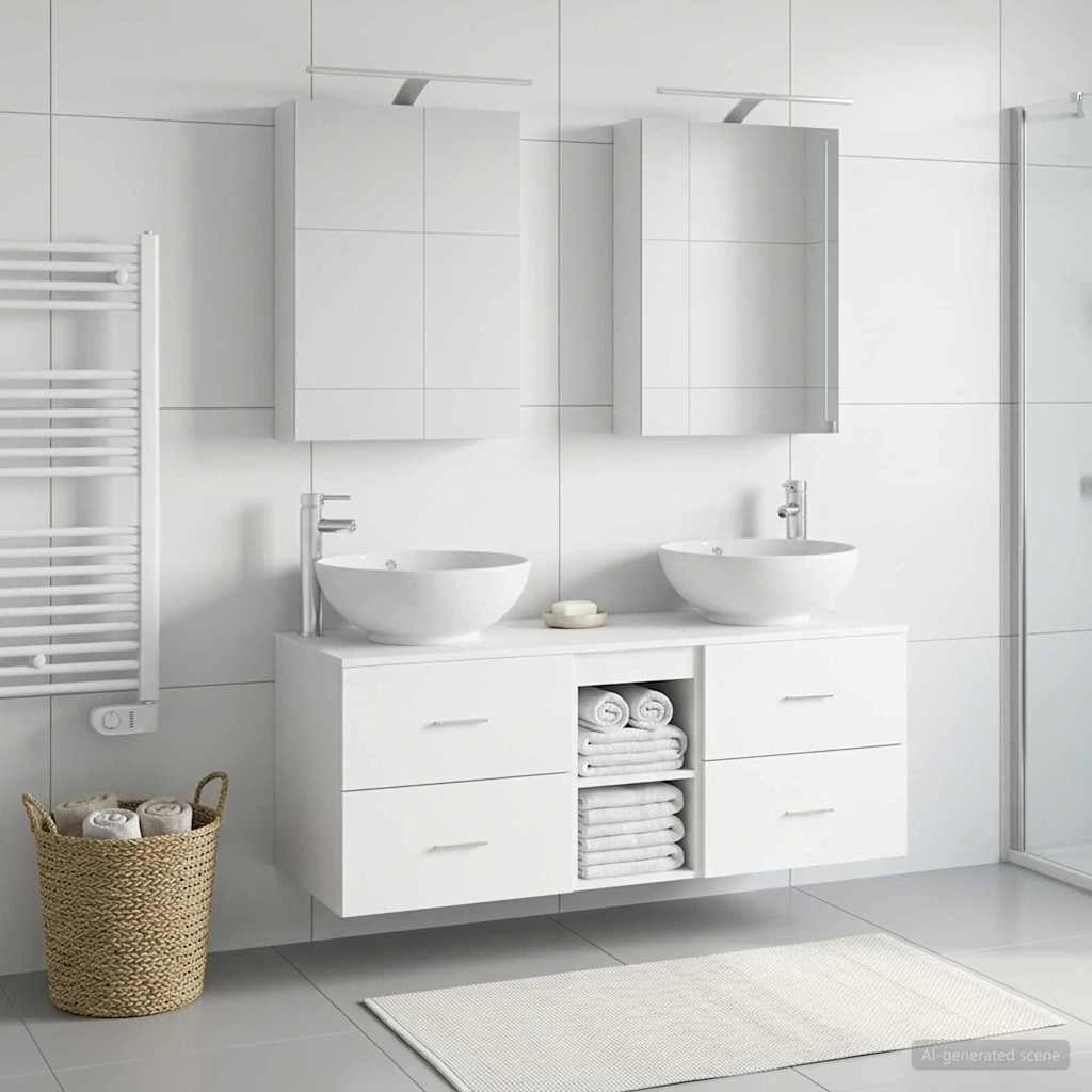 Set di mobili per il bagno 5 pz Bianco 3406951