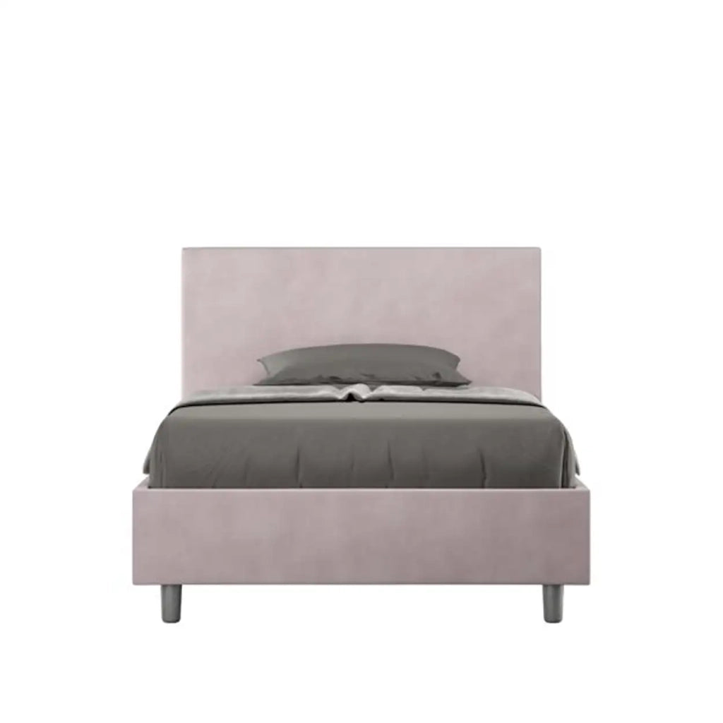 Letto una piazza e mezza senza rete imbottito 120x210 microfibra glicine Adele