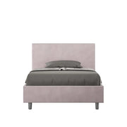 Letto una piazza e mezza senza rete imbottito 120x210 microfibra glicine Adele