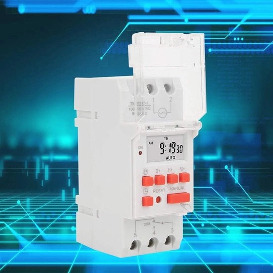 Regolatore LCD a 35mm per rail DIN, 16 programmi al giorno, adatto per uso domestico, programmabile 24/7