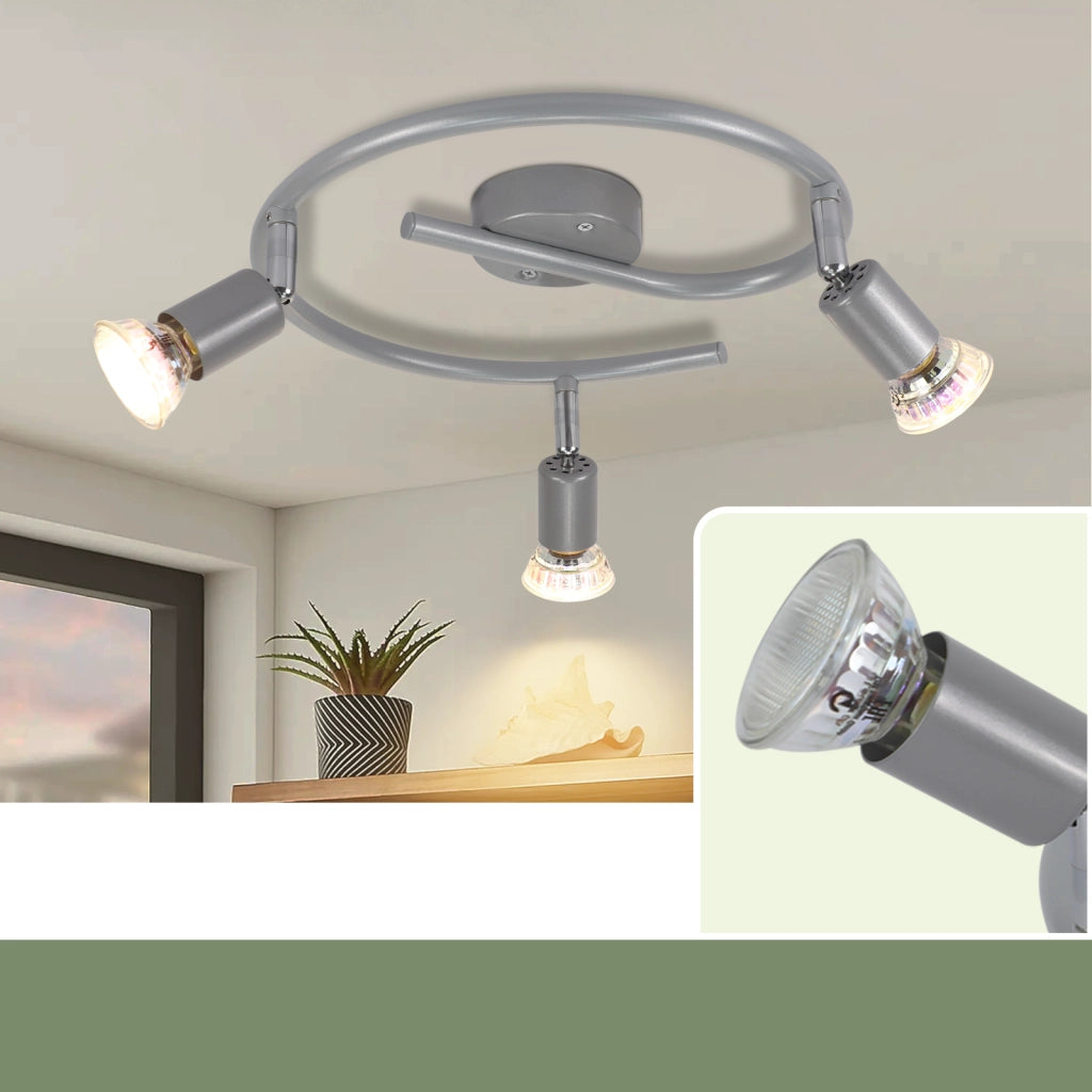 ZMH Faretto da soffitto 3 fiamme GU10 moderni per corridoio con lampadina inclusa