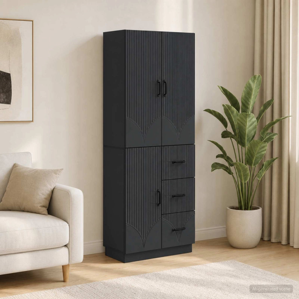 Set di armadi 2 pz Nero Legno ingegnerizzato 3416818