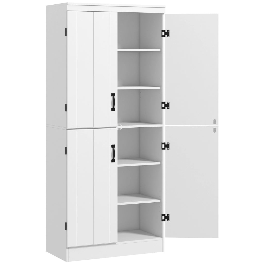 Credenza moderna con 4 ante e 6 ripiani ¨C Xylo ¨C Bianco 76x40x177 cm