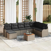 Set Divano da Giardino 9 pcs Grigio polyrattan 3356158