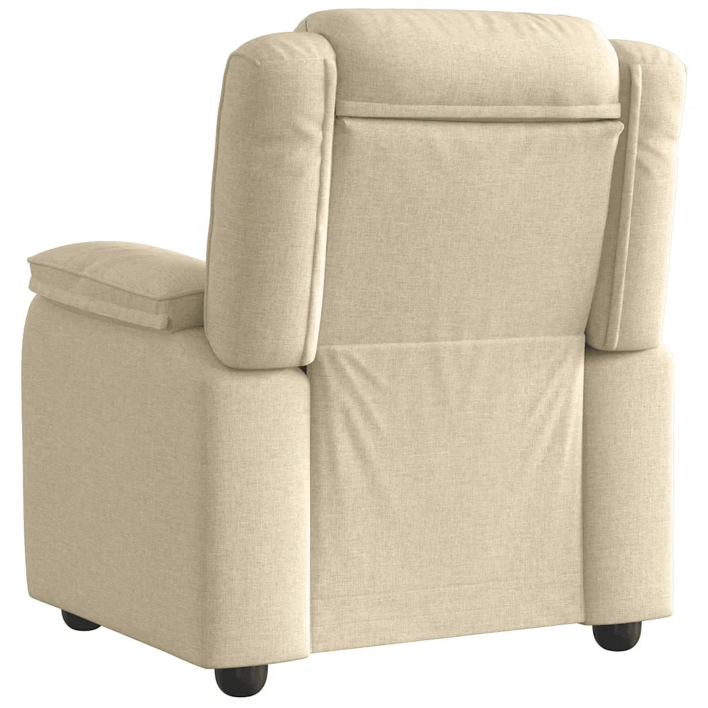 Poltrona | Sedia Relax Reclinabile in Tessuto Crema
