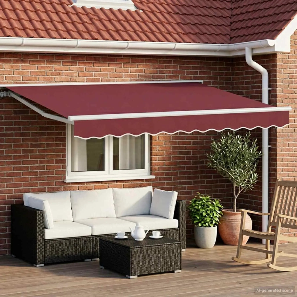Cornice per Tenda Manuale con LED Borgogna e Bianco 3 x 2 m 3420520