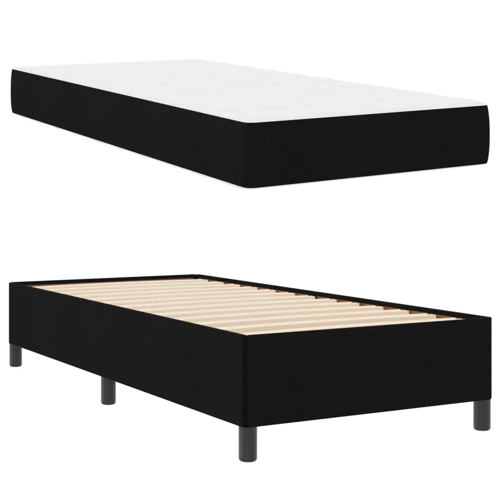 Letto a molle Nero 90 x 200 cm Tessuto