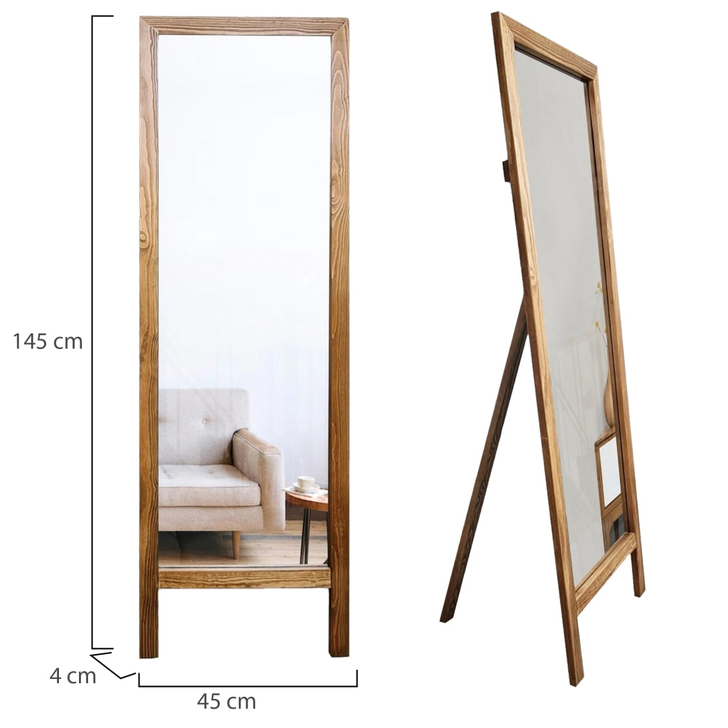 Crea, Specchio Forma Rettangolare, 45x145h cm Marrone Noce