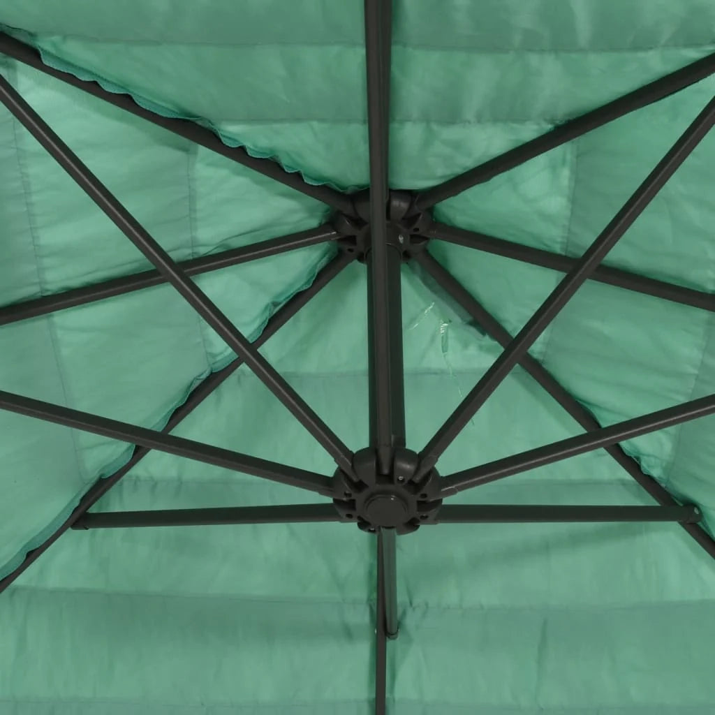Ombrellone da giardino 223 x 223 x 213 cm protezione dal sole e dalla pioggia design moderno poliestere verde 02_0056394
