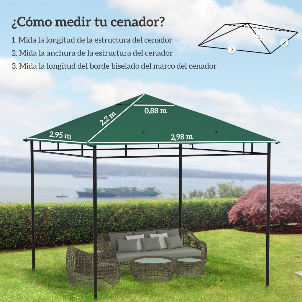 Copertura Gazebo Giardino 300x300 cm ¨C Minimal ¨C Verde