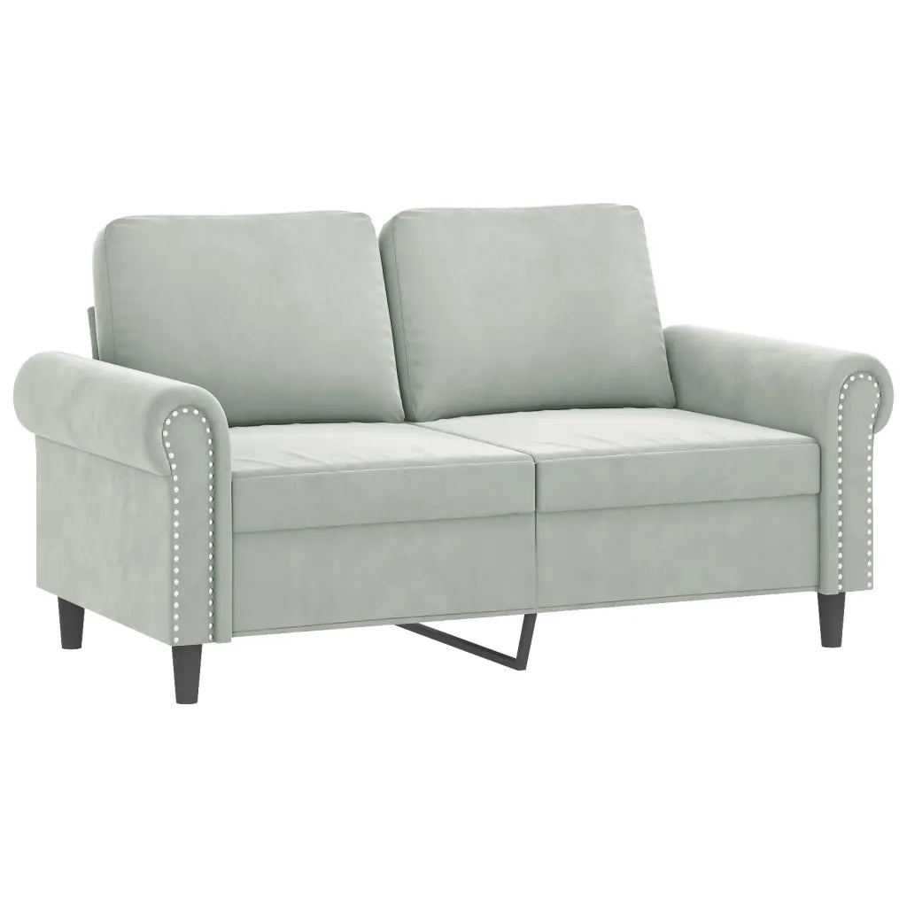 Set di Divani 3 pz con Cuscini Grigio Chiaro in Velluto 3202220