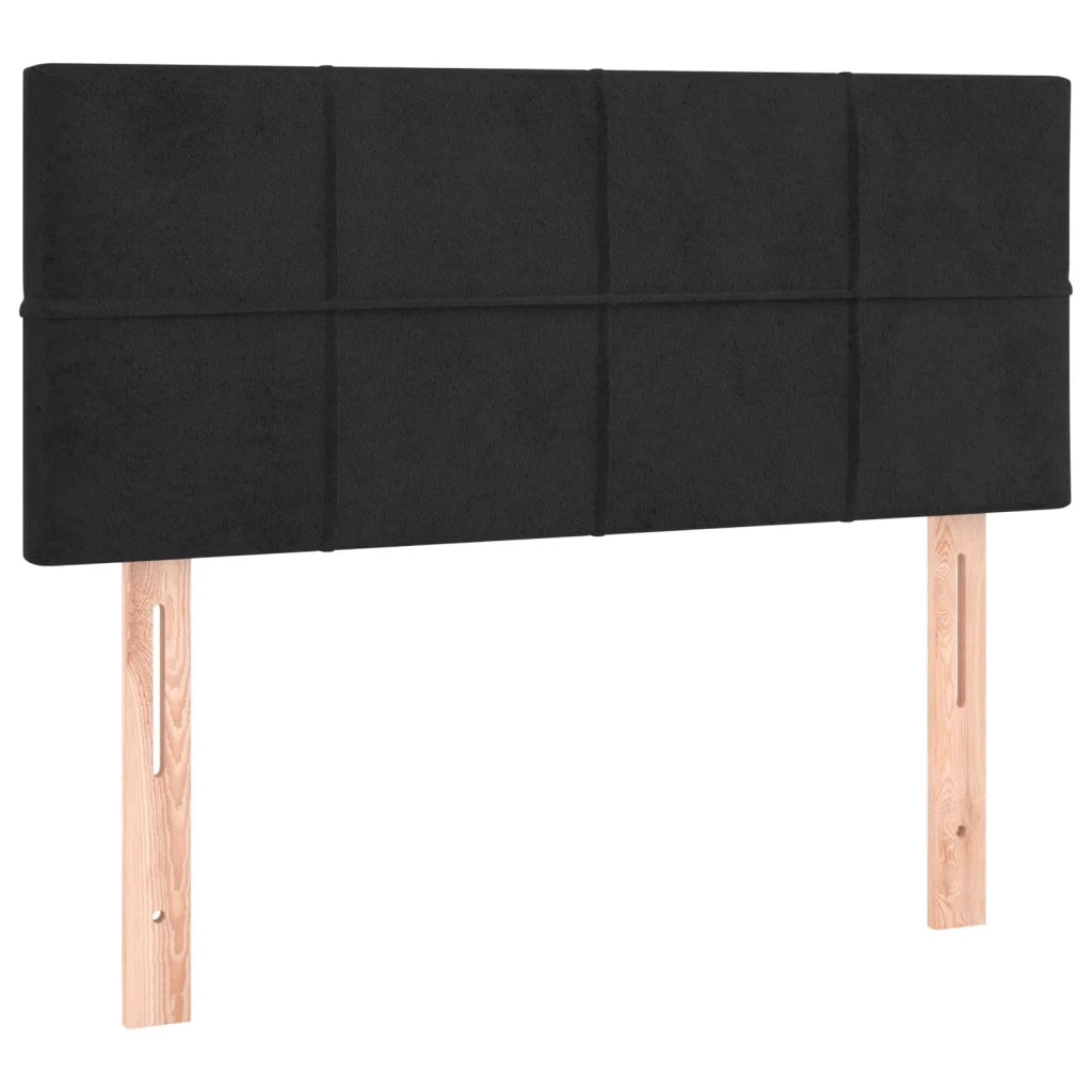 Letto a Molle con Materasso e LED Nero 90x190 cm in Velluto