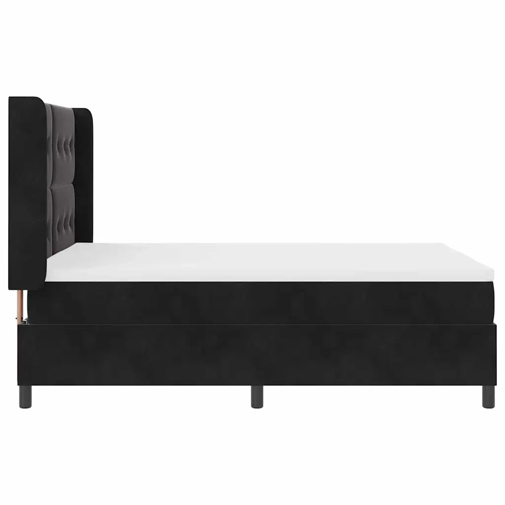 Letto a molle con strisce LED Nero 140 x 200 cm Velluto 3343870