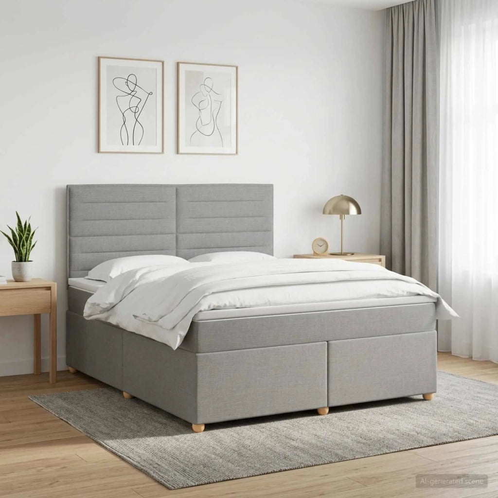 Letto box spring con materasso Grigio Chiaro 140 x 200 cm 3453893