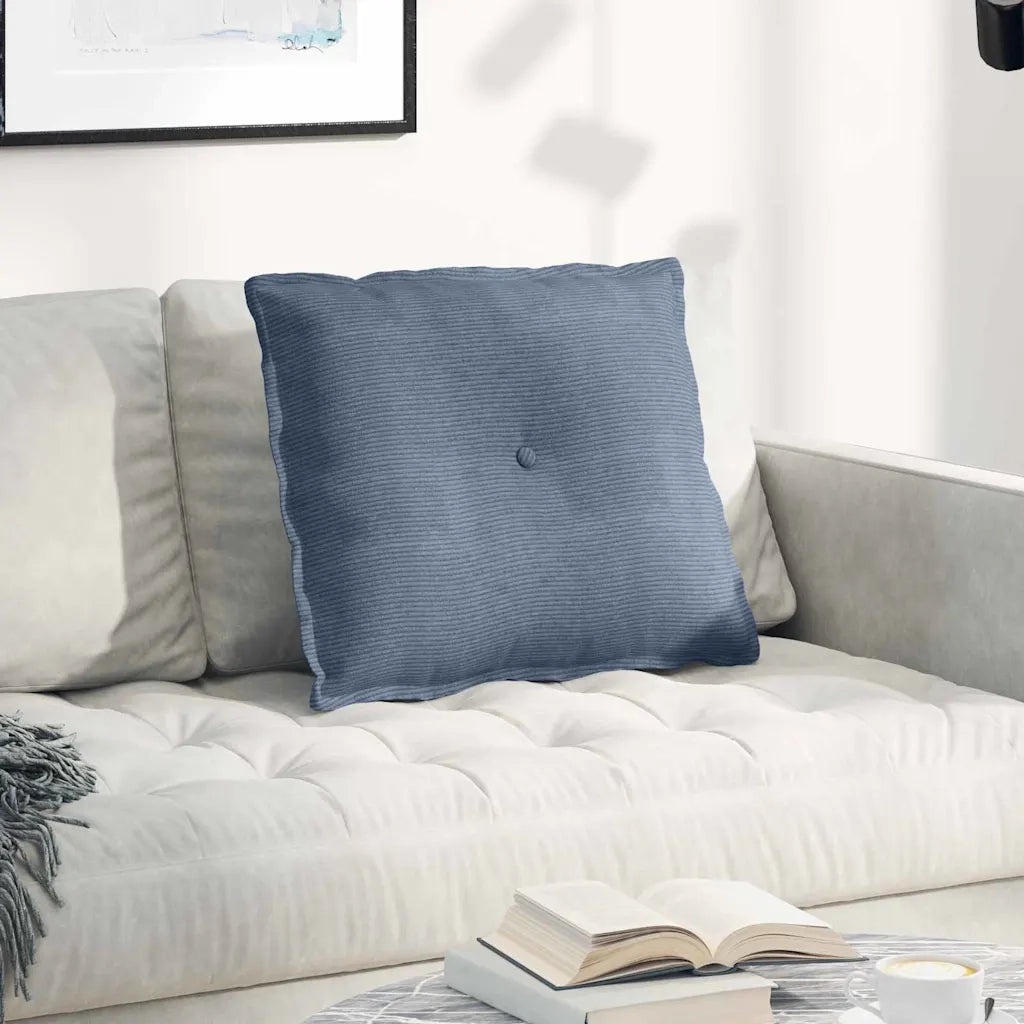 Cuscino per Schiena | Cuscino dorsale Blu 60 x 50 cm Tessuto in Cords