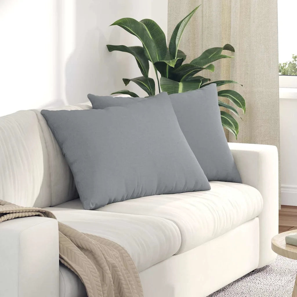 Cuscini da Divano 2 pz-Set di 2 Cuscini per Sofa Grigio chiaro 70 x 50 cm Tessuto 444502