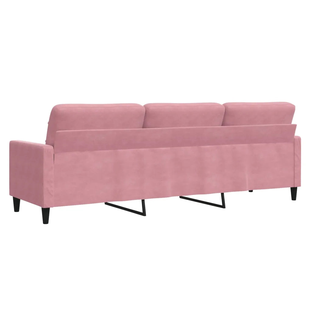 Divano a 3 Posti-Sofa 3 Posti rosa 210 cm in Velluto