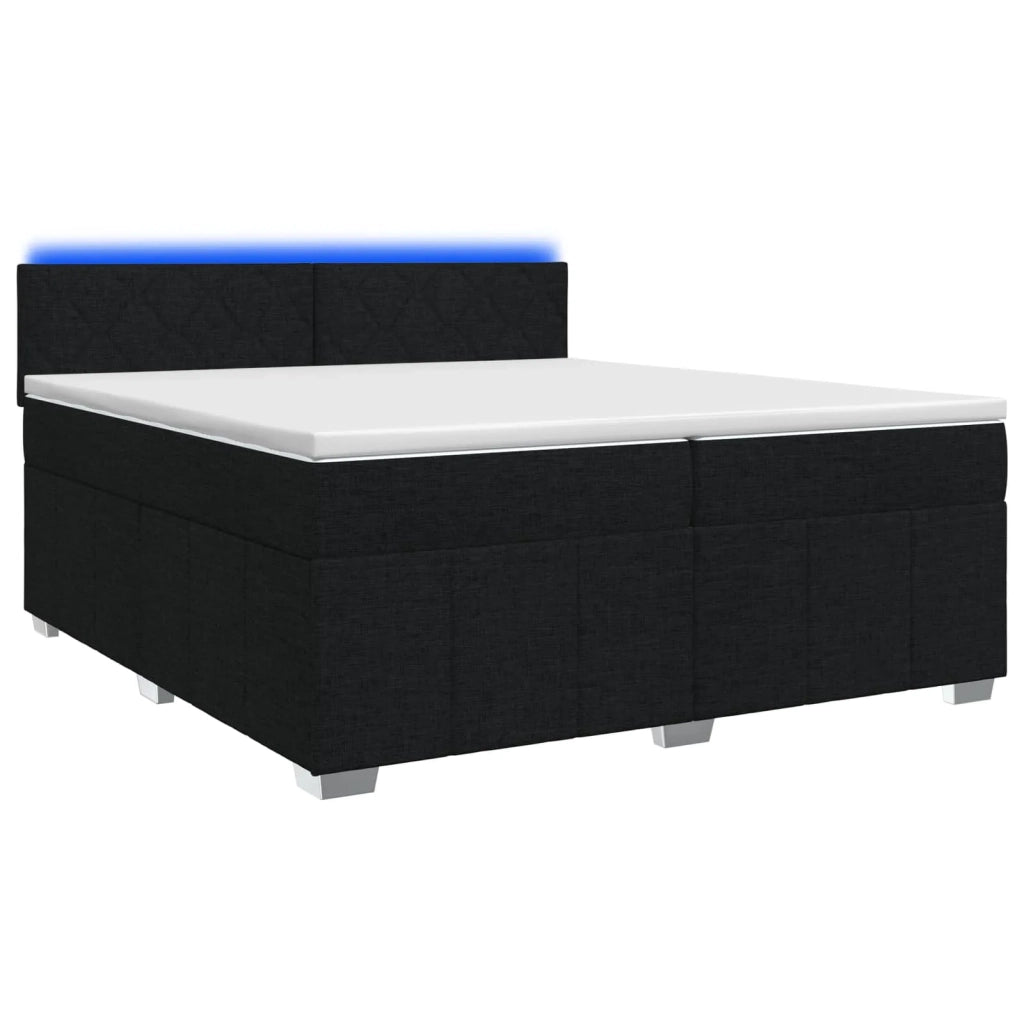 Letto box spring con materasso Nero 200 x 200 cm Tessuto 3452763