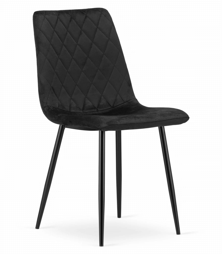 Sedia VALORA TURIN - Design senza tempo in velluto nero x 4