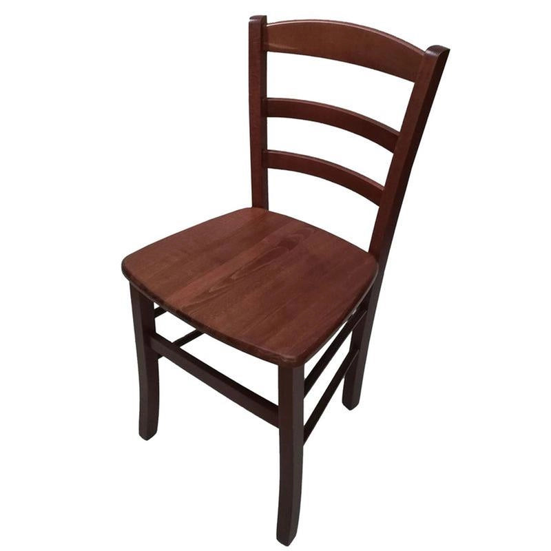 SEDIA IN LEGNO COLORE NOCE 44X42X87 CM CM MODELLO PAESANA CON SEDUTA COMPATTA IN LEGNO MASSELLO SCHIENALE ALTO - 2PZ
